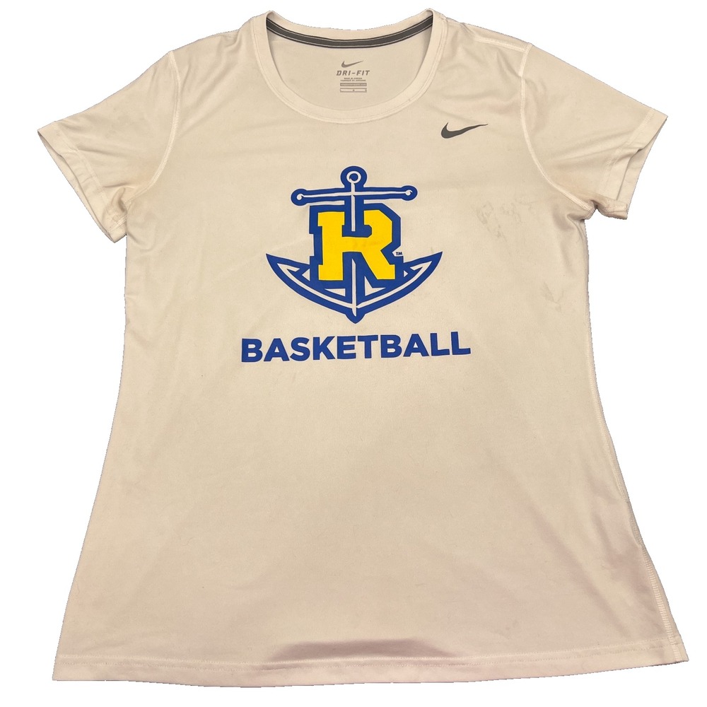 Nike Rollins College Tars Basketball T Shirt Ladies Large Dri-Fit White Tee